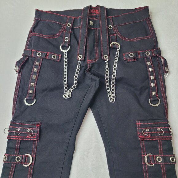 Tripp NYC No Excuses Daang Goodman Men's Black and Red Bondage Pants Size 32 - Picture 3 of 10